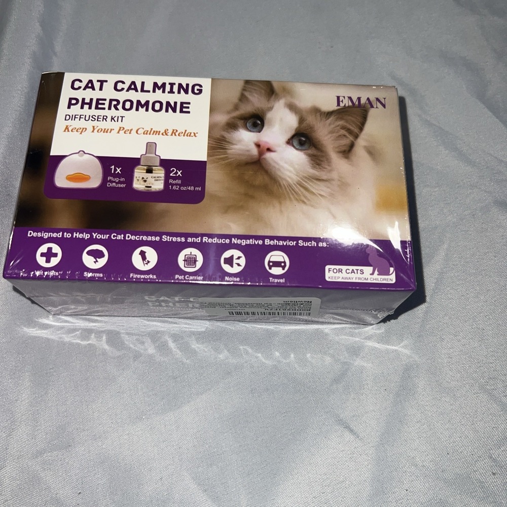 TIOUPI‎ Cat Calming Pheromone Plug-In Diffuser Kit for Cat Anxiety Stress NIP